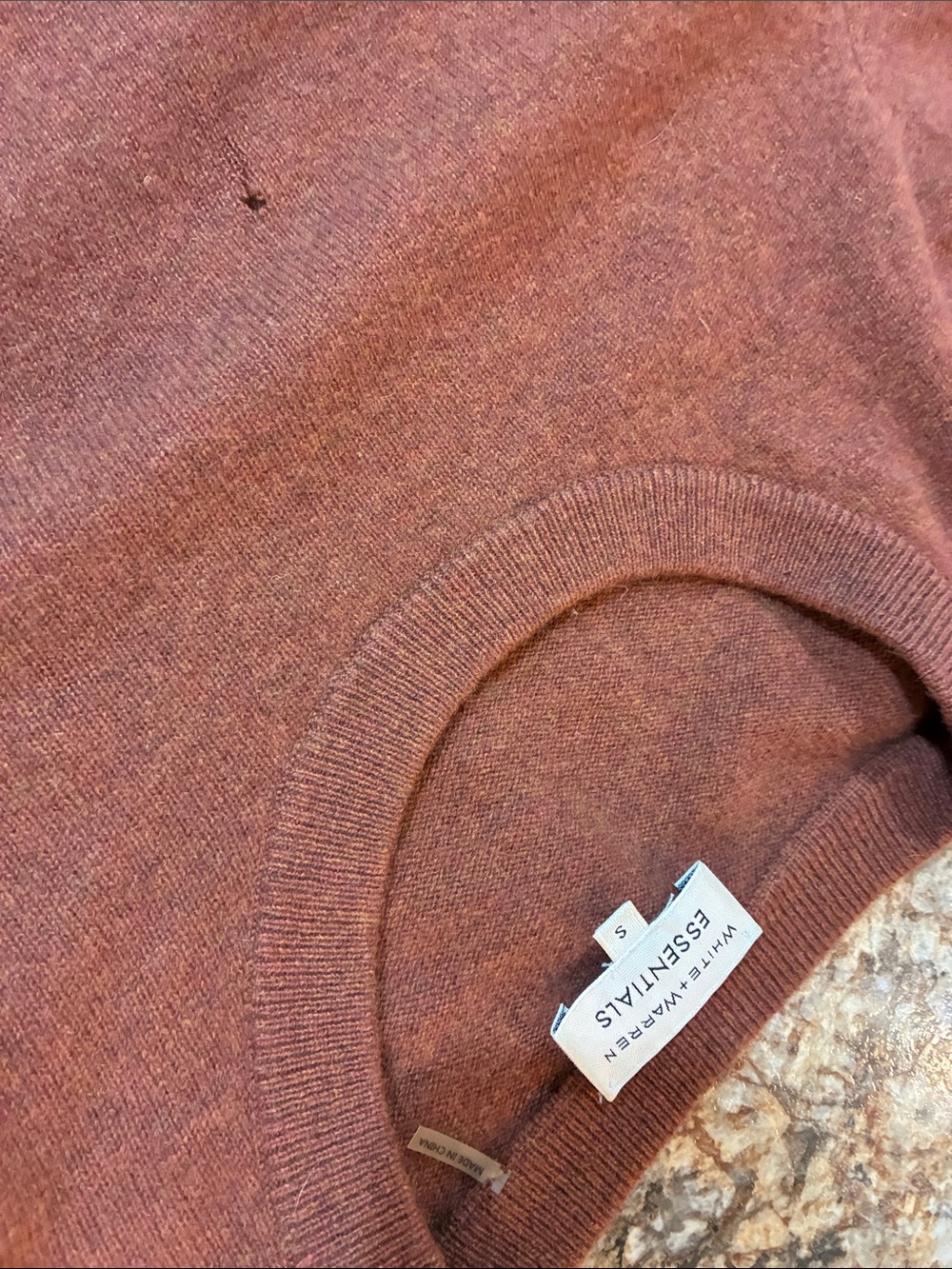 White + Warren Rust Crewneck Sweater